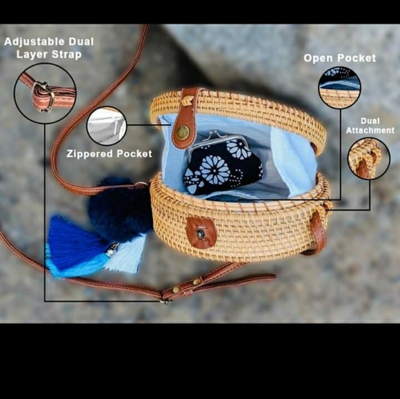 Handwoven Ratten Bag - Picture 5 of 8